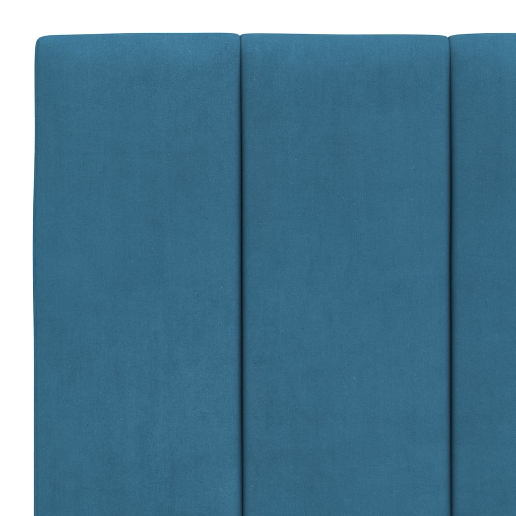 Cadre de lit avec LED sans matelas Hanko bleu 180x200 cm velours