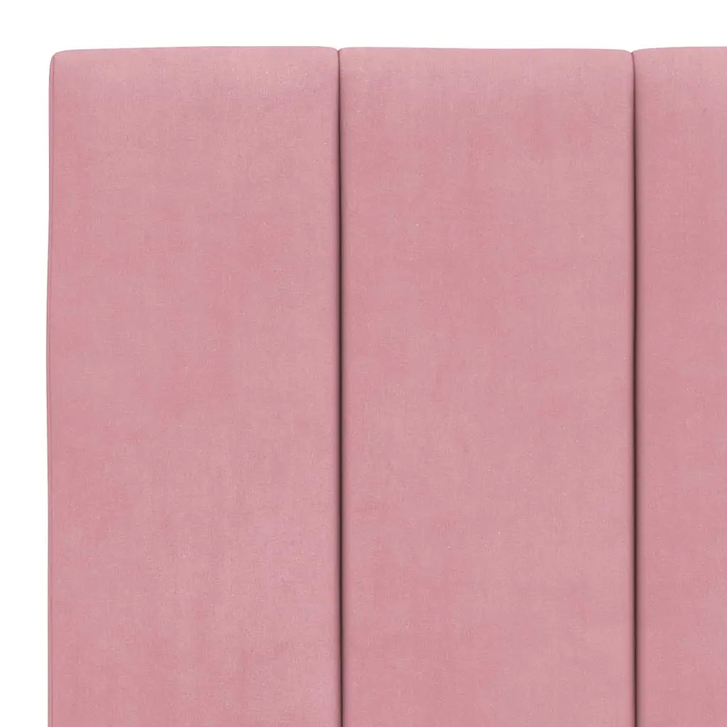 Cadre de lit avec LED sans matelas Hanko rose 180x200 cm velours - XIOS