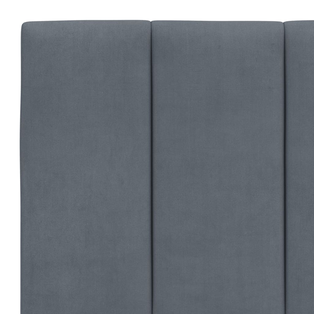 Cadre de lit avec LED sans matelas Hanko gris foncé 200x200 cm velours - XIOS