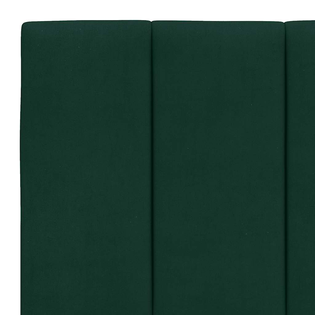 Cadre de lit avec LED sans matelas Hanko vert foncé 200x200 cm velours - XIOS