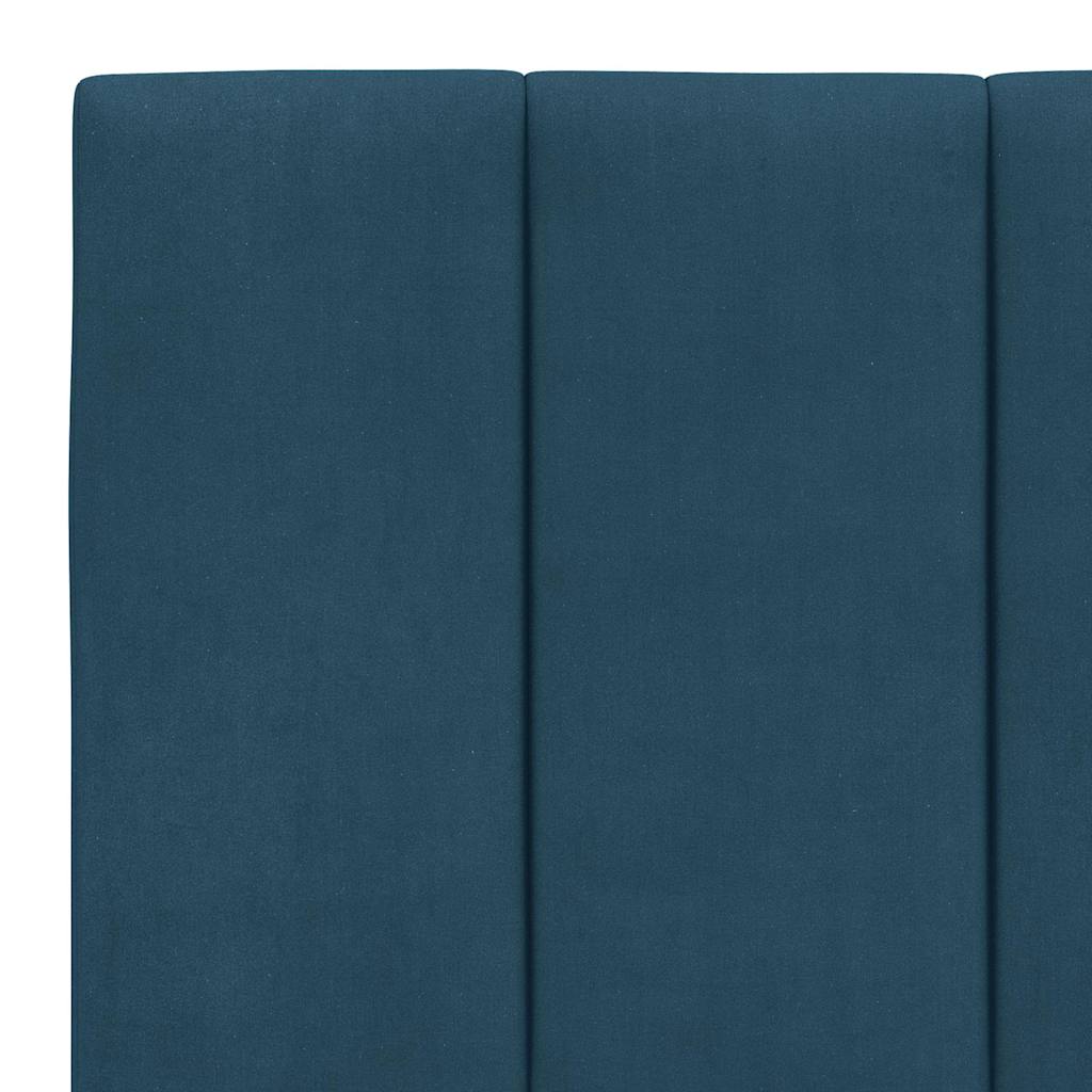 Cadre de lit avec LED sans matelas Hanko bleu 200x200 cm velours - XIOS