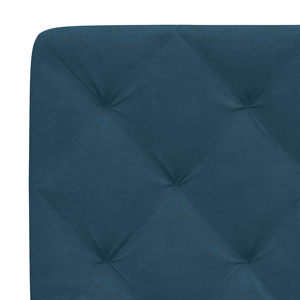 Cadre de lit avec LED sans matelas bleu 90x200 cm velours - XIOS