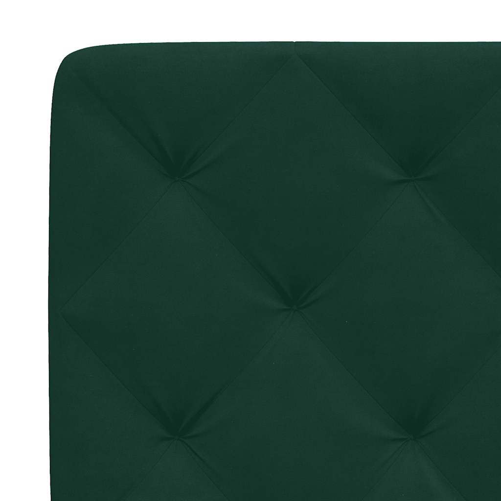 Cadre de lit avec LED sans matelas vert foncé 120x200cm velours - XIOS