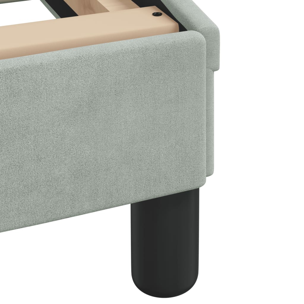 Cadre de lit avec LED sans matelas gris clair 140x190cm velours - XIOS