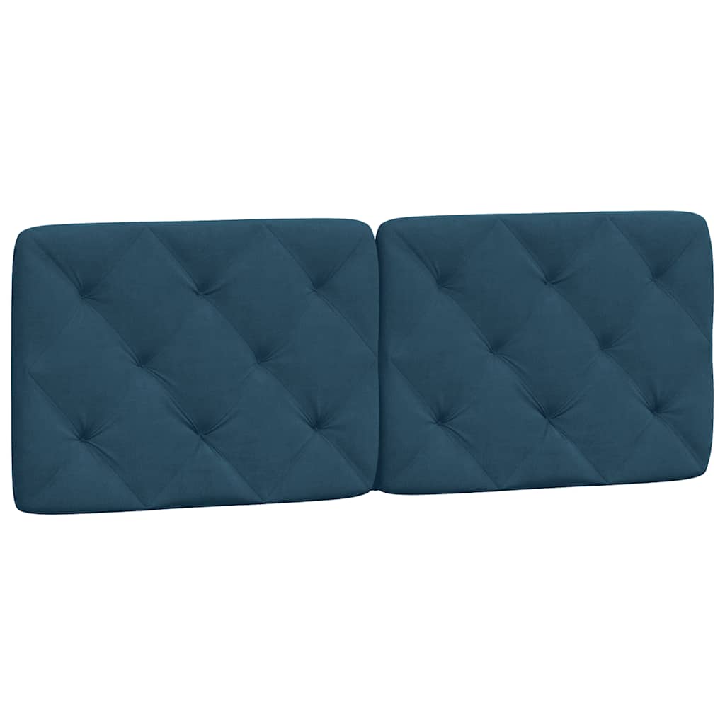 Cadre de lit avec LED sans matelas bleu 140x190 cm velours - XIOS