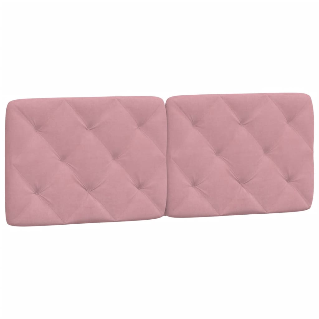 Cadre de lit avec LED sans matelas rose 140x200 cm velours - XIOS