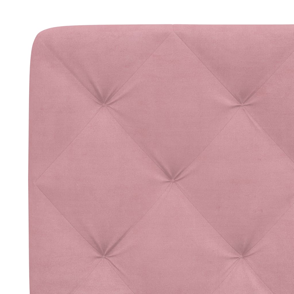 Cadre de lit avec LED sans matelas rose 140x200 cm velours - XIOS