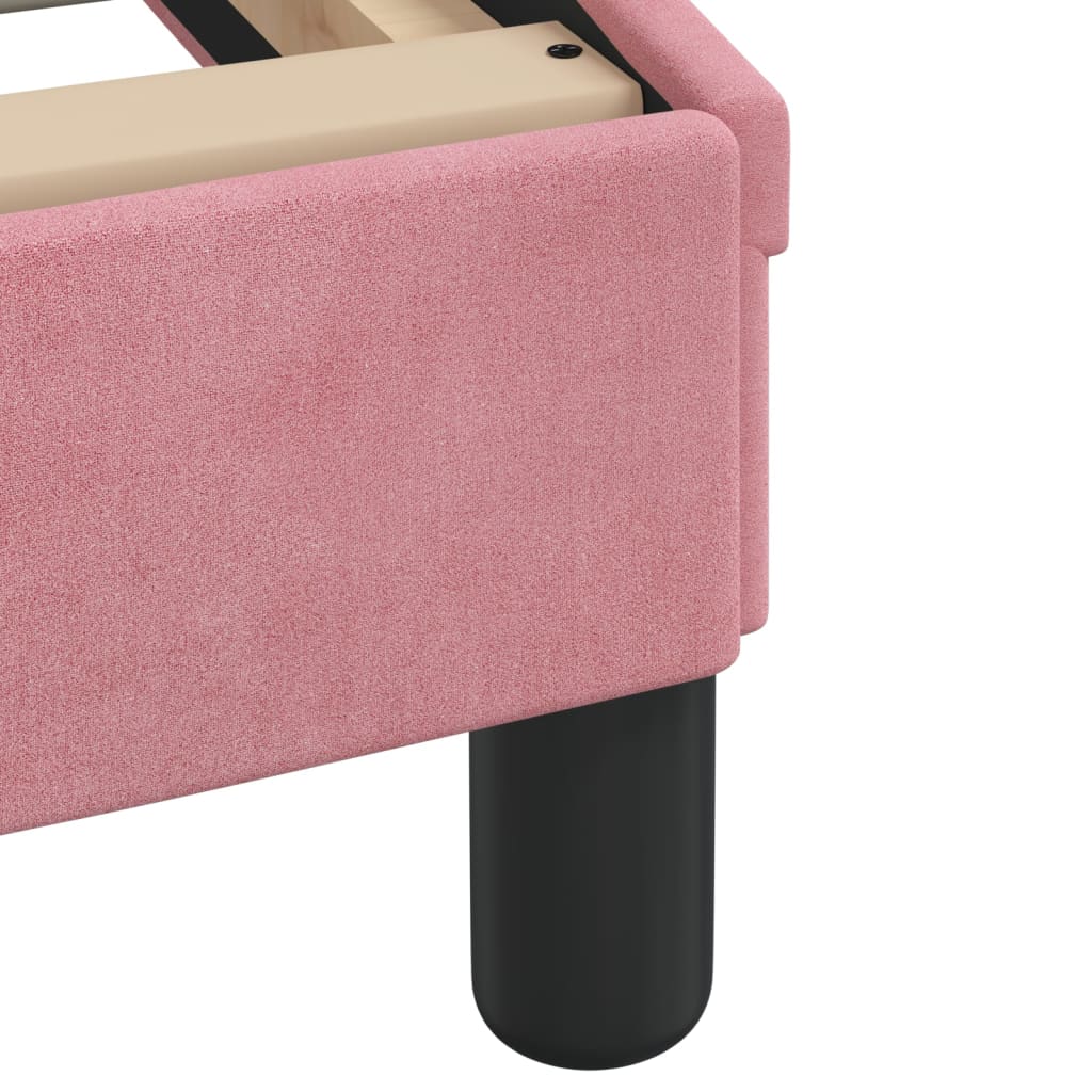 Cadre de lit avec LED sans matelas rose 140x200 cm velours - XIOS