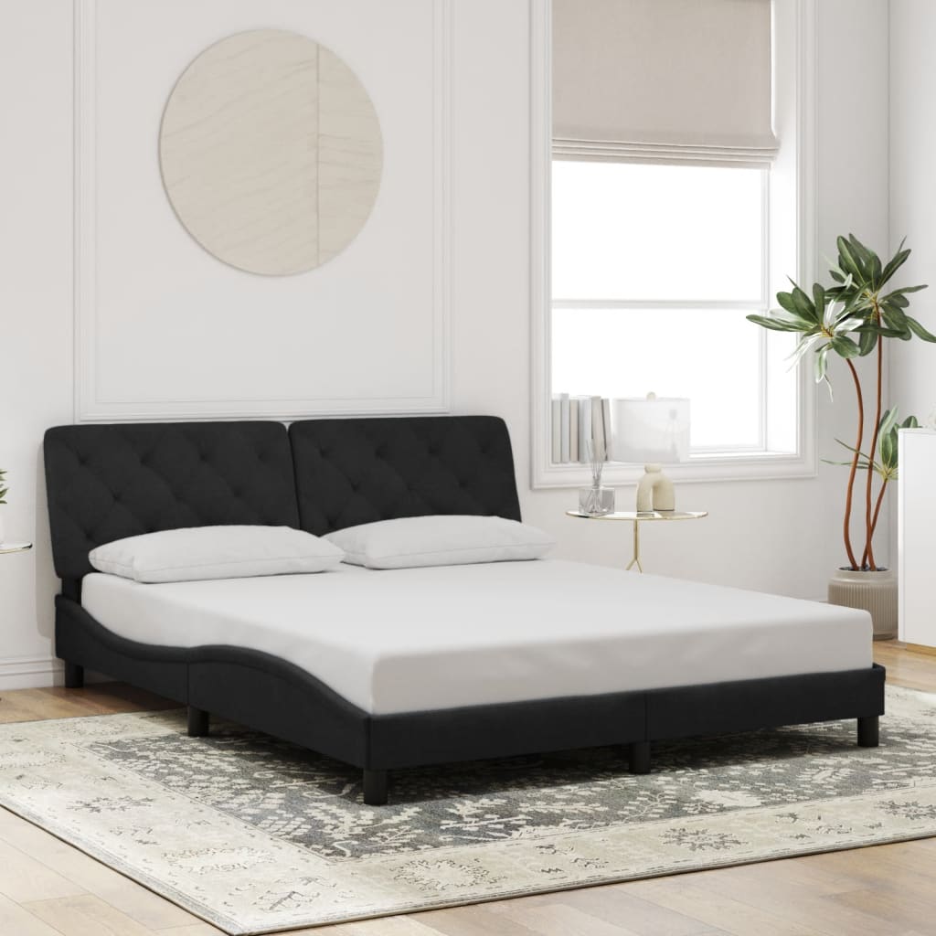 Cadre de lit avec LED sans matelas noir 160x200 cm velours - XIOS