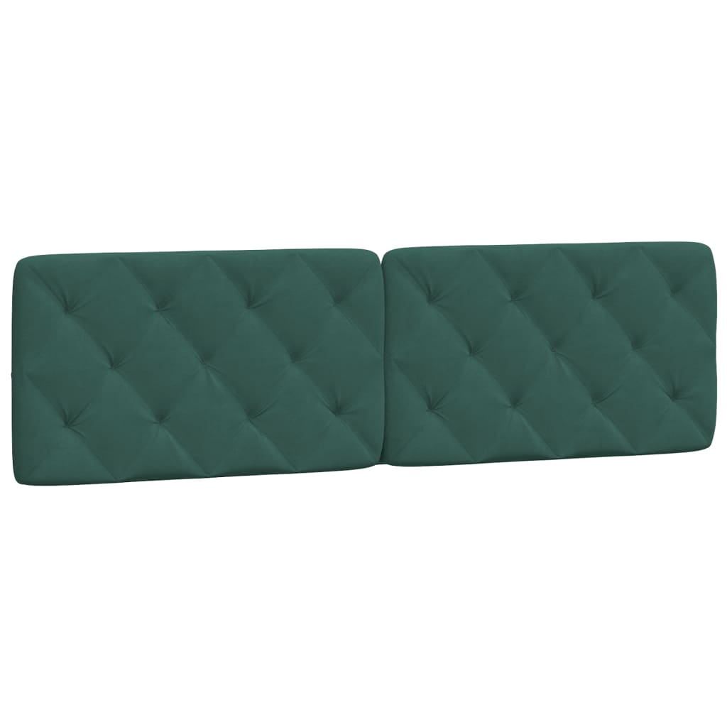 Cadre de lit avec lumières LED vert foncé 180x200 cm velours - XIOS
