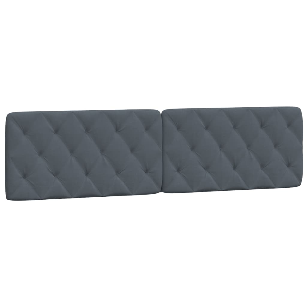 Cadre de lit avec LED sans matelas gris foncé 200x200 cm velours - XIOS