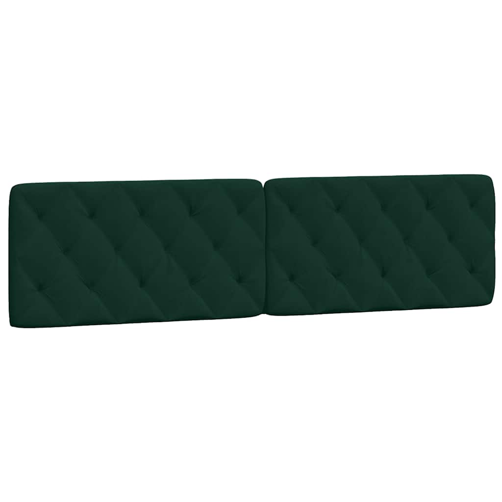 Cadre de lit avec LED sans matelas vert foncé 200x200 cm velours