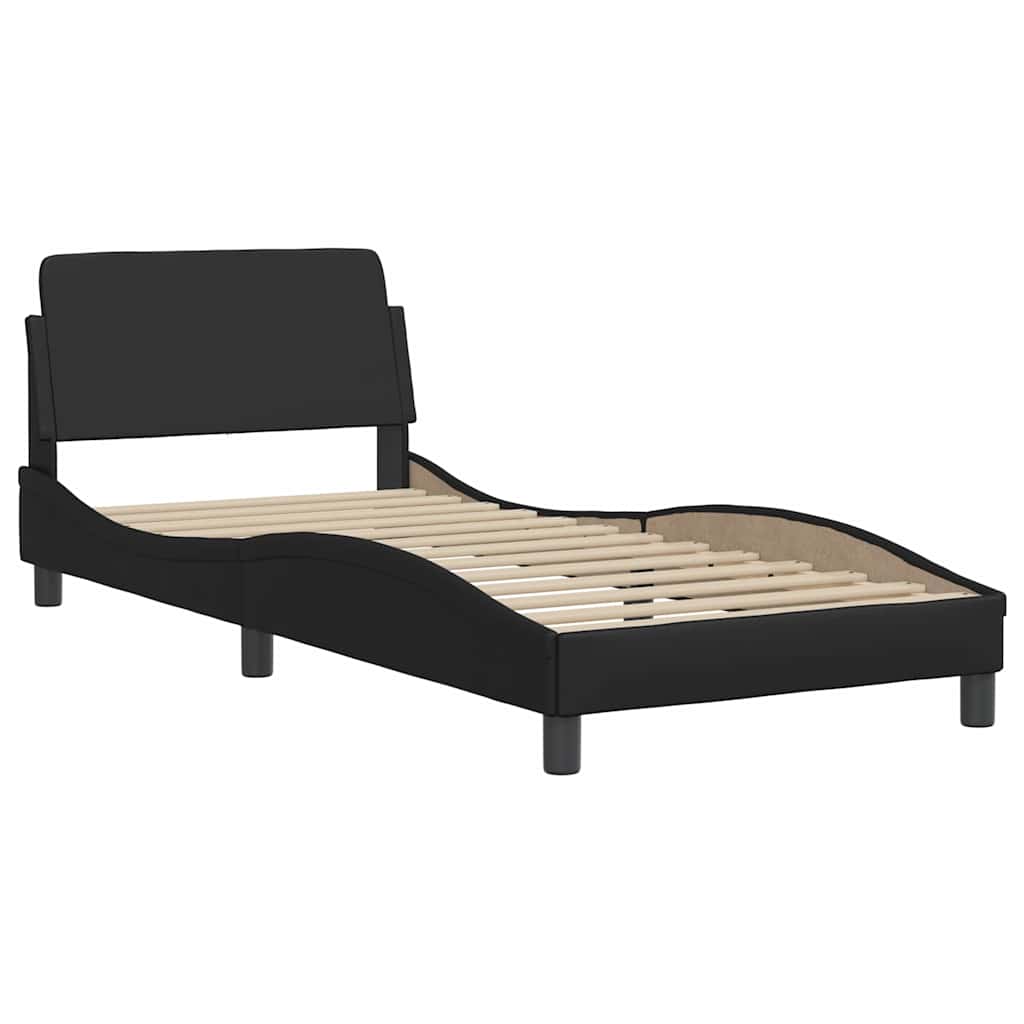 Cadre de lit avec LED sans matelas Hvar noir 80x200 cm