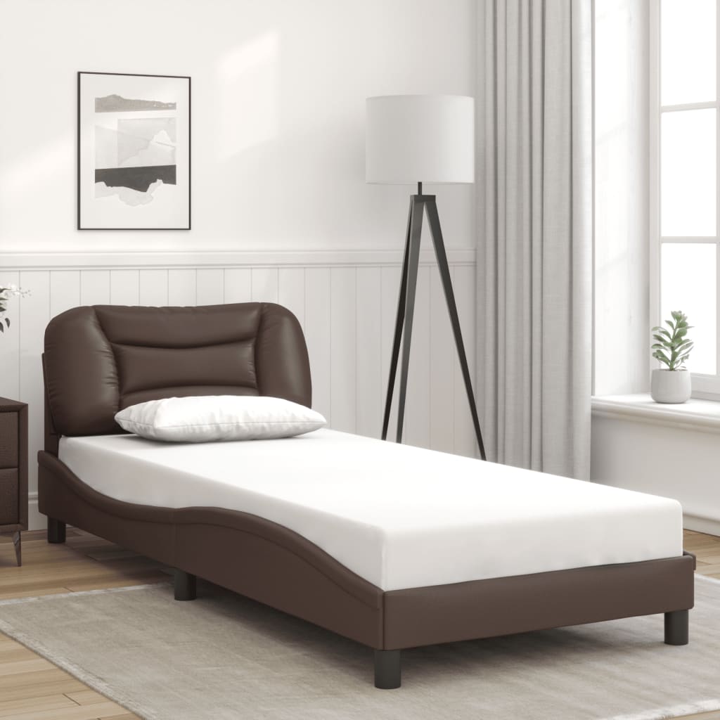 Cadre de lit avec LED sans matelas Hvar marron 80x200 cm - XIOS