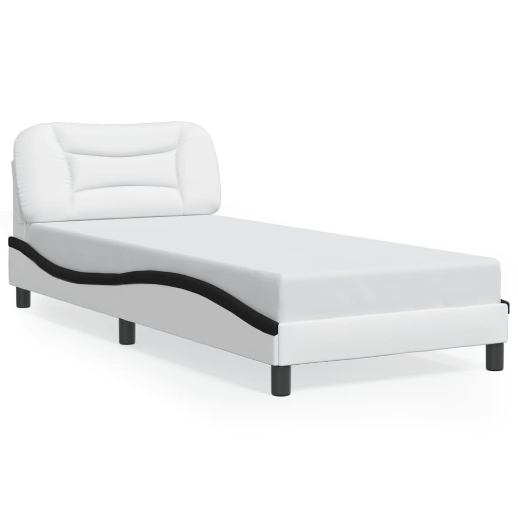 Cadre de lit avec LED sans matelas blanc et noir 80x200 cm - XIOS