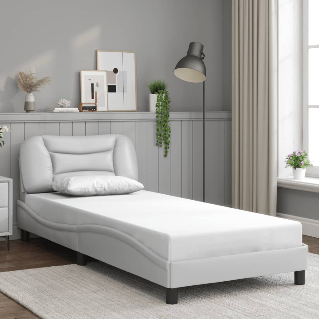 Cadre de lit avec LED sans matelas Hvar blanc 90x190 cm - XIOS
