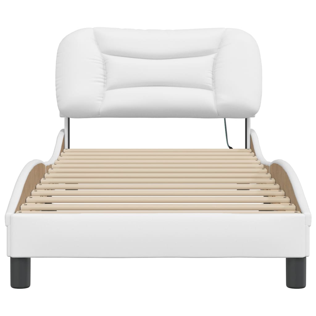 Cadre de lit avec LED sans matelas Hvar blanc 90x190 cm - XIOS