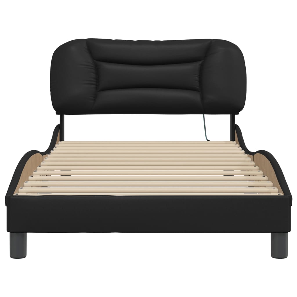 Cadre de lit avec LED sans matelas Hvar noir 100x200 cm