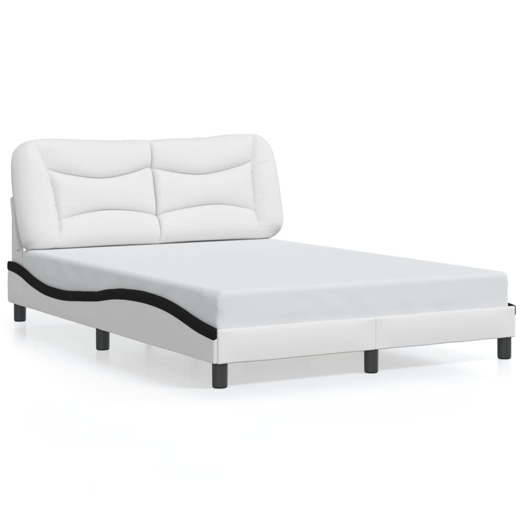 Cadre de lit avec LED sans matelas blanc et noir 120x200 cm - XIOS