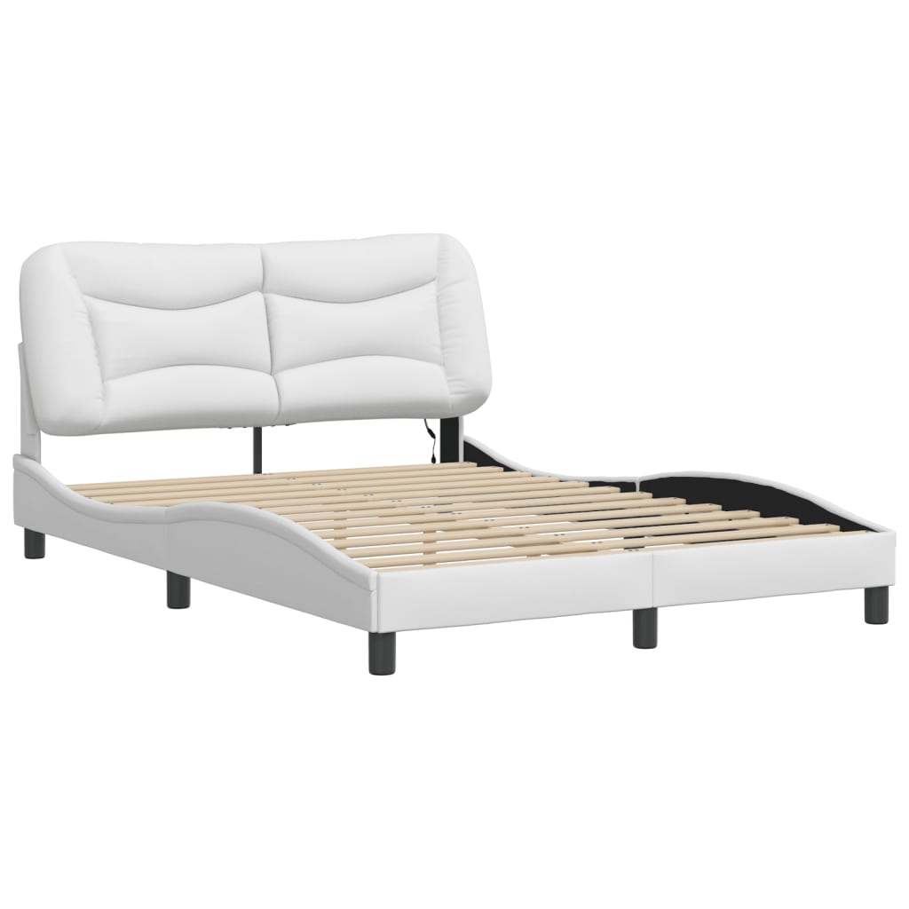 Cadre de lit avec LED sans matelas blanc 140x190 cm - XIOS