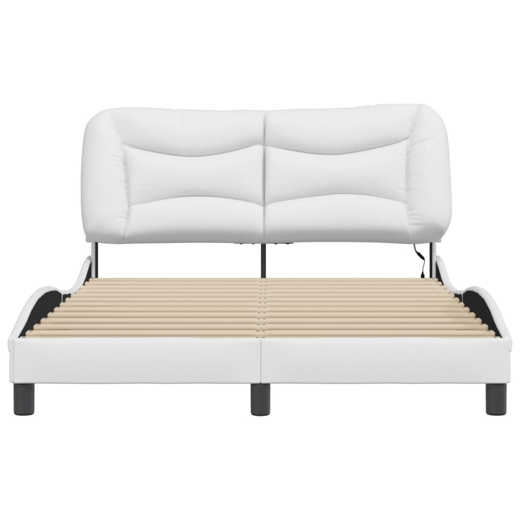 Cadre de lit avec LED sans matelas blanc 140x190 cm - XIOS