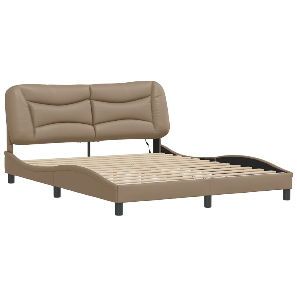 Cadre de lit avec LED sans matelas Hvar cappuccino 160x200 cm - XIOS