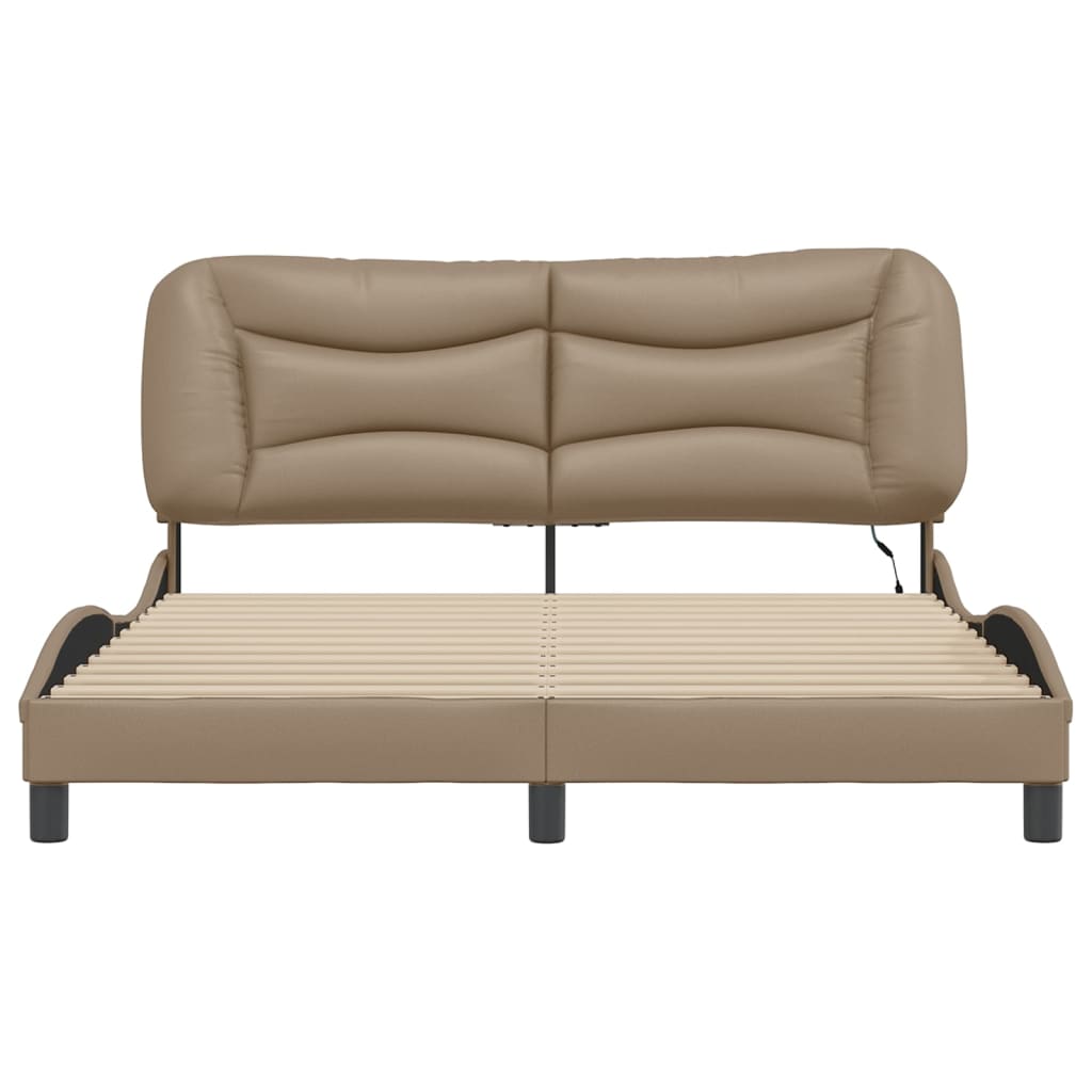 Cadre de lit avec LED sans matelas Hvar cappuccino 160x200 cm - XIOS