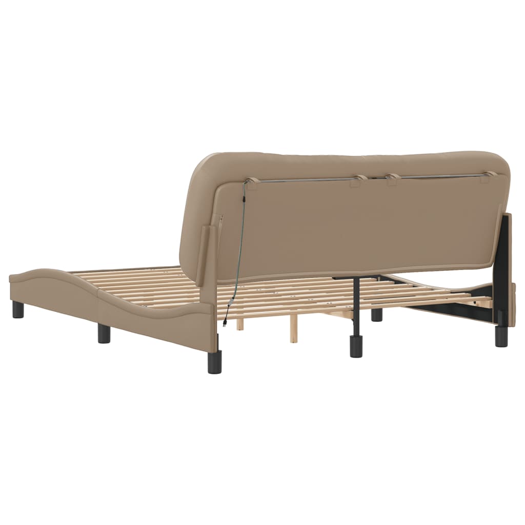 Cadre de lit avec LED sans matelas Hvar cappuccino 160x200 cm - XIOS