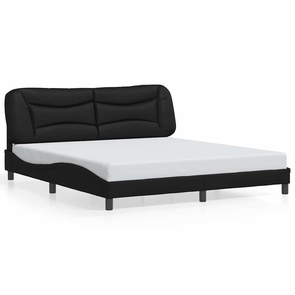 Cadre de lit avec LED sans matelas Hvar noir 180x200 cm