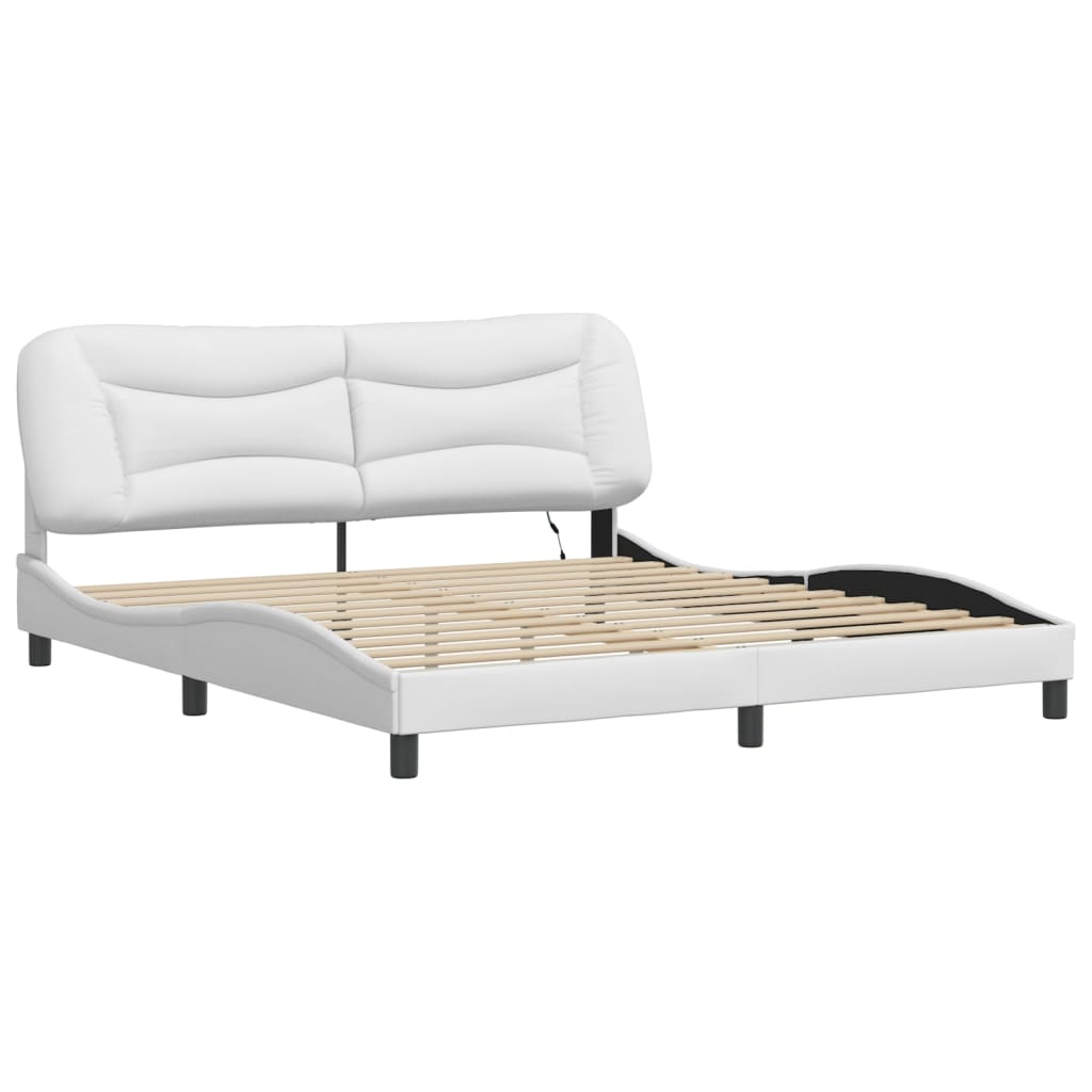 Cadre de lit avec LED sans matelas Hvar blanc 180x200 cm - XIOS
