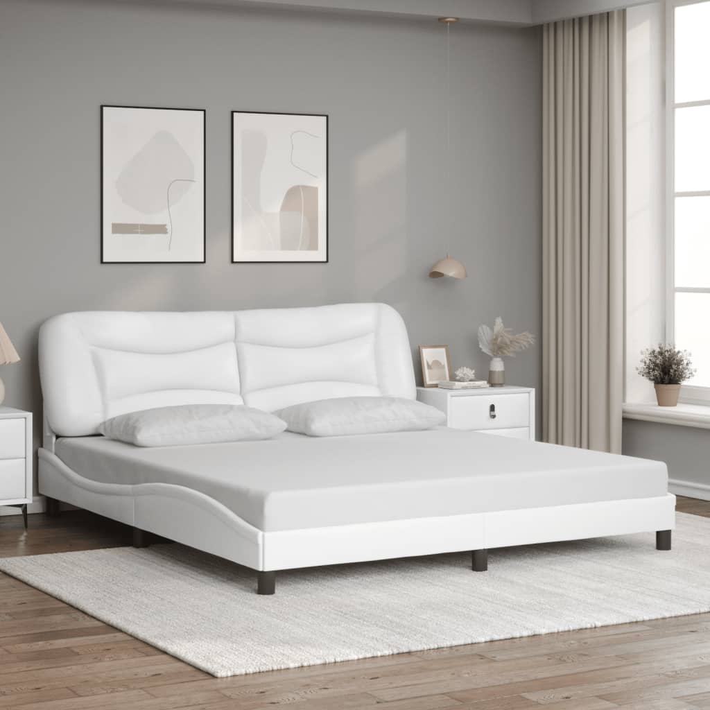 Cadre de lit avec LED sans matelas Hvar blanc 180x200 cm - XIOS