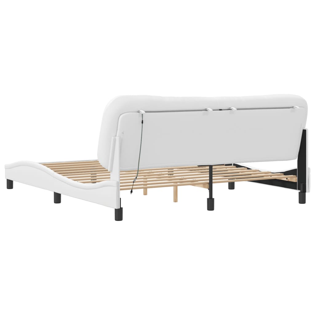 Cadre de lit avec LED sans matelas Hvar blanc 180x200 cm - XIOS