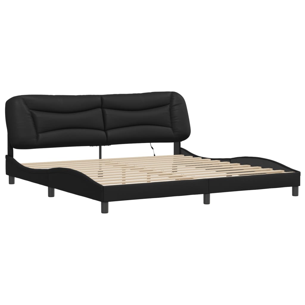 Cadre de lit avec LED sans matelas Hvar noir 200x200 cm - XIOS
