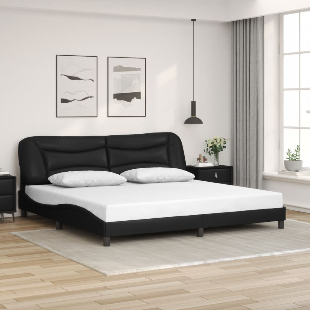 Cadre de lit avec LED sans matelas Hvar noir 200x200 cm - XIOS