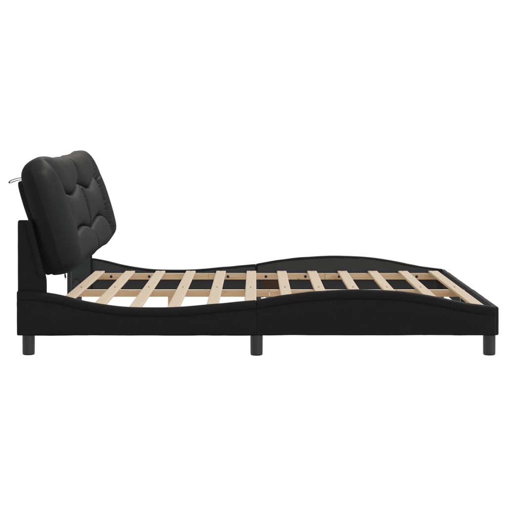 Cadre de lit avec LED sans matelas Hvar noir 200x200 cm - XIOS