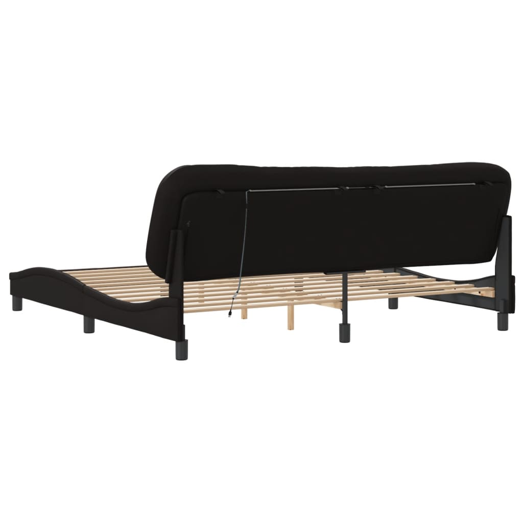 Cadre de lit avec LED sans matelas Hvar noir 200x200 cm - XIOS