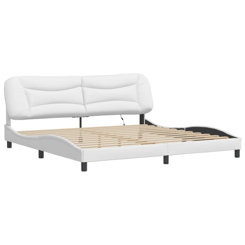 Cadre de lit avec LED sans matelas Hvar blanc 200x200 cm - XIOS