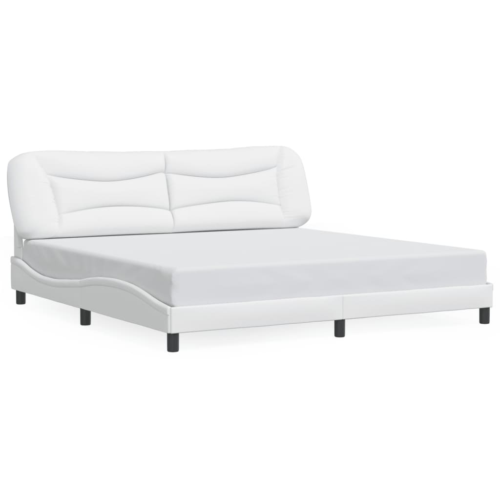 Cadre de lit avec LED sans matelas Hvar blanc 200x200 cm