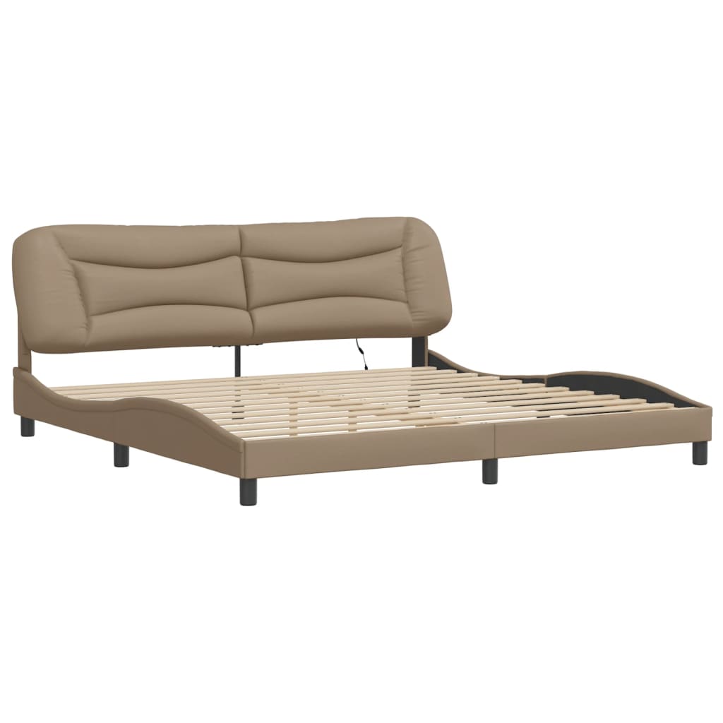 Cadre de lit avec LED sans matelas Hvar cappuccino 200x200 cm - XIOS