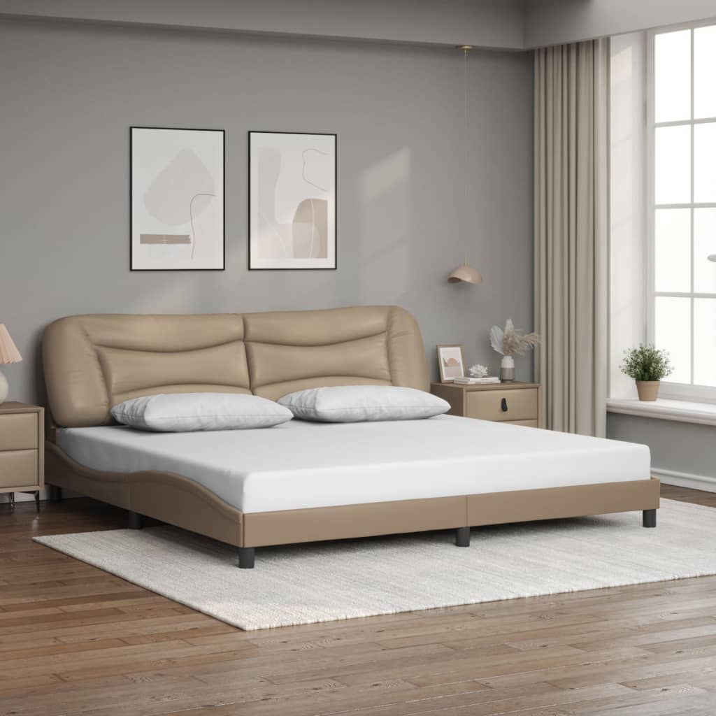 Cadre de lit avec LED sans matelas Hvar cappuccino 200x200 cm