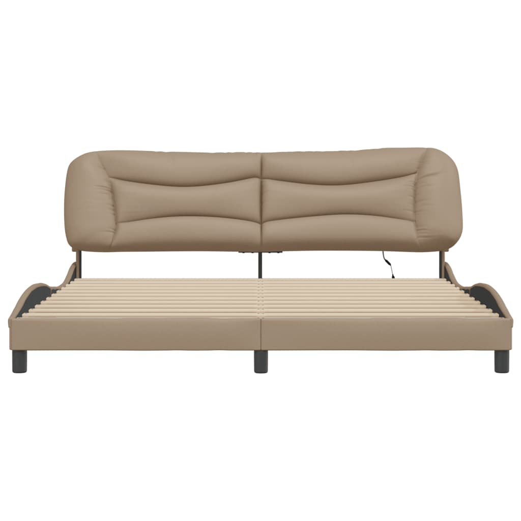 Cadre de lit avec LED sans matelas Hvar cappuccino 200x200 cm - XIOS