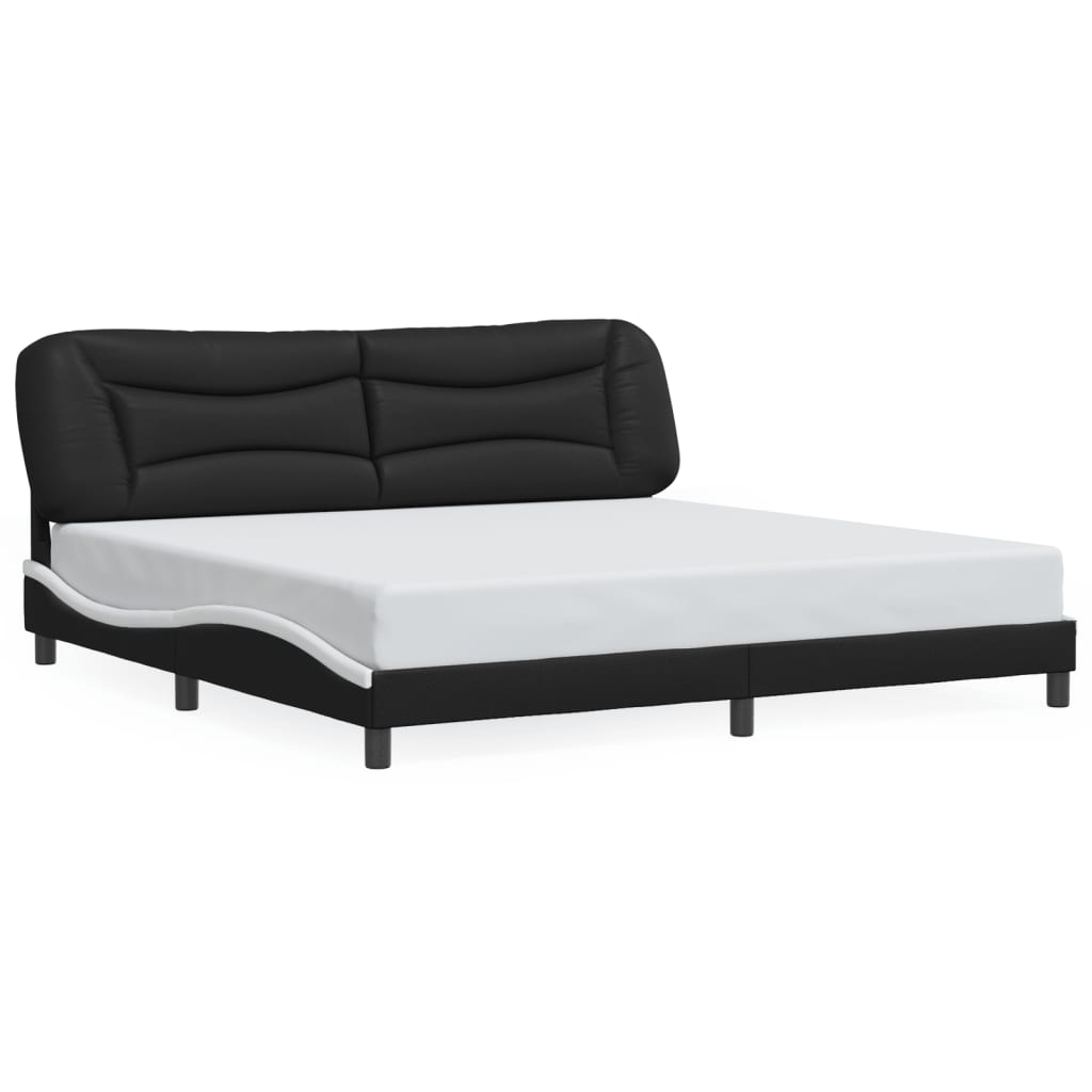 Cadre de lit avec LED sans matelas Hvar noir et blanc 200x200 cm - XIOS