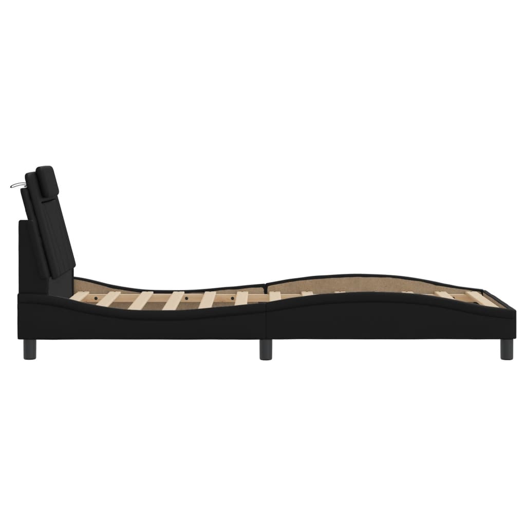Cadre de lit Viana avec LED sans matelas noir 80x200 cm