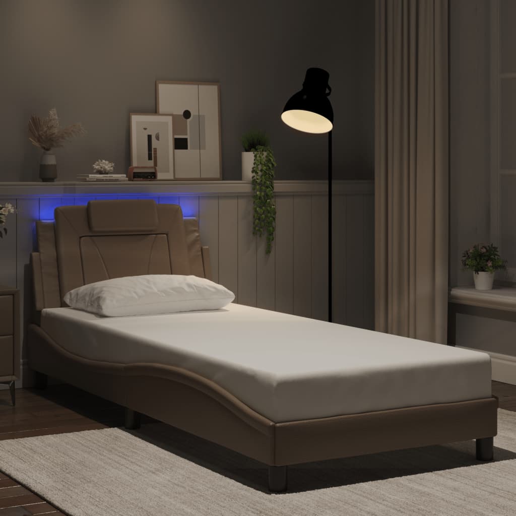 Cadre de lit Viana avec LED sans matelas cappuccino 90x190 cm - XIOS
