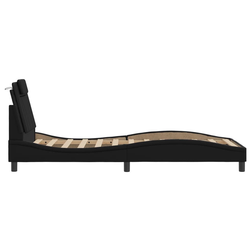 Cadre de lit Viana avec LED sans matelas noir 90x200 cm