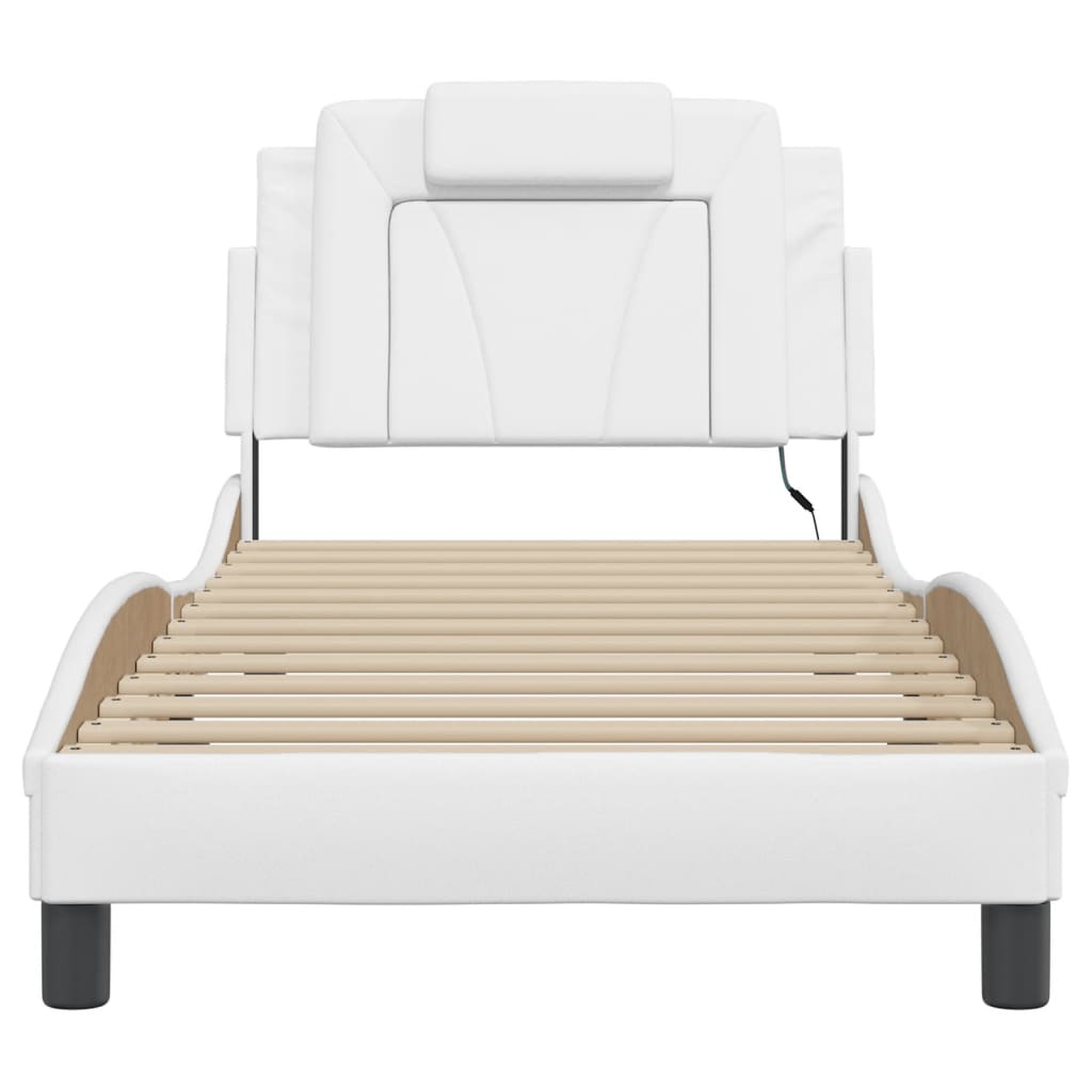 Cadre de lit Viana avec LED sans matelas blanc 90x200 cm