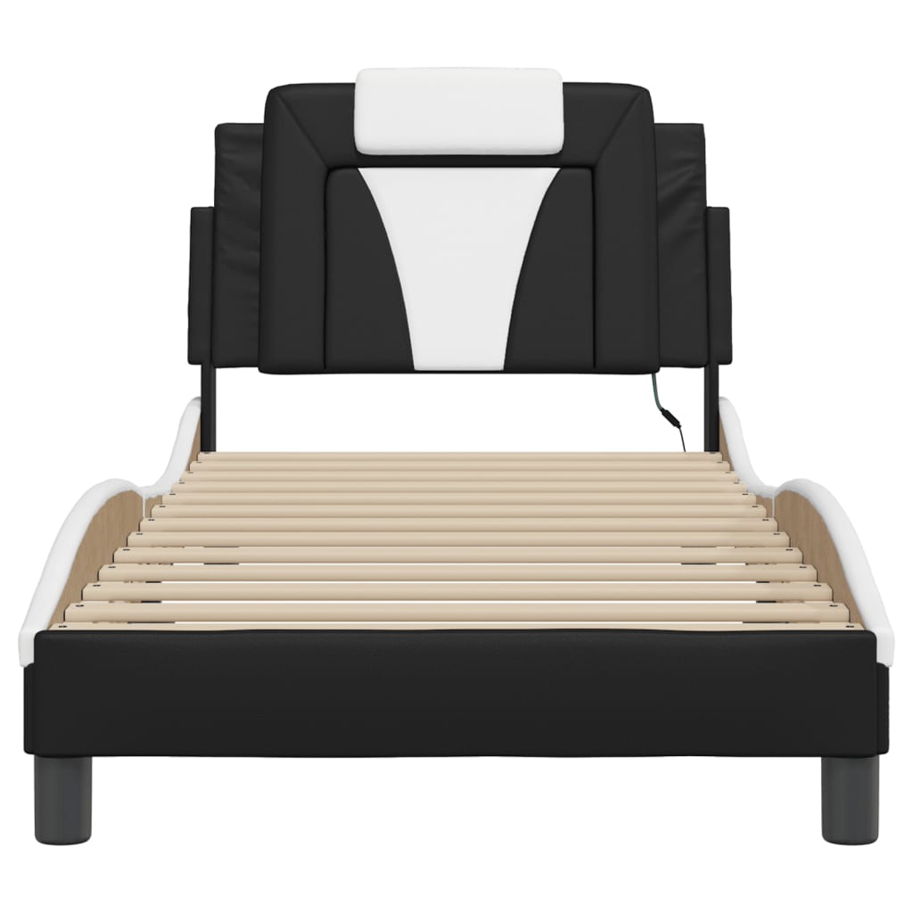 Cadre de lit Viana avec LED sans matelas noir et blanc 90x200 cm - XIOS