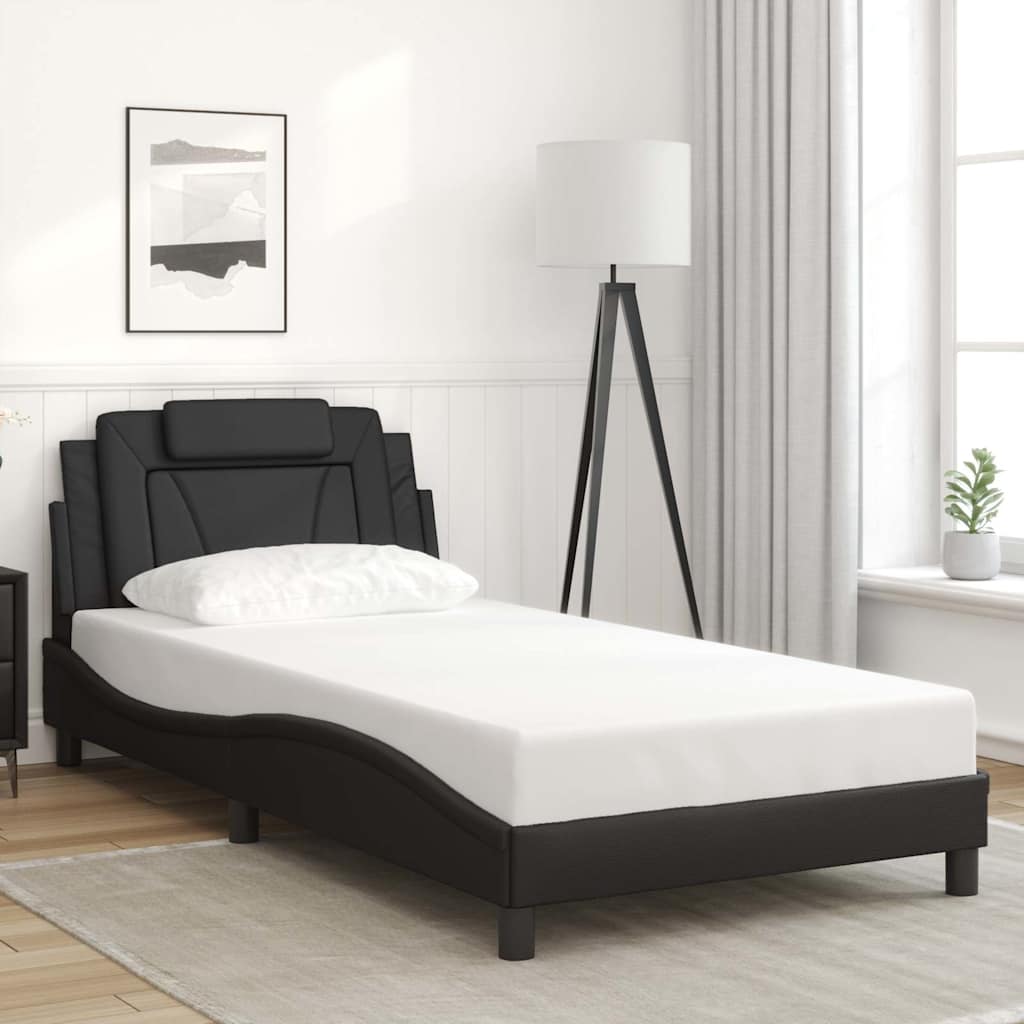 Cadre de lit Viana avec LED sans matelas noir 100x200 cm
