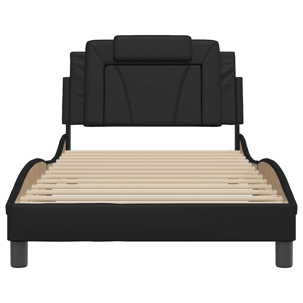 Cadre de lit Viana avec LED sans matelas noir 100x200 cm