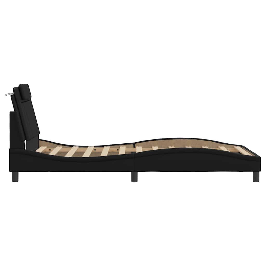 Cadre de lit Viana avec LED sans matelas noir 100x200 cm